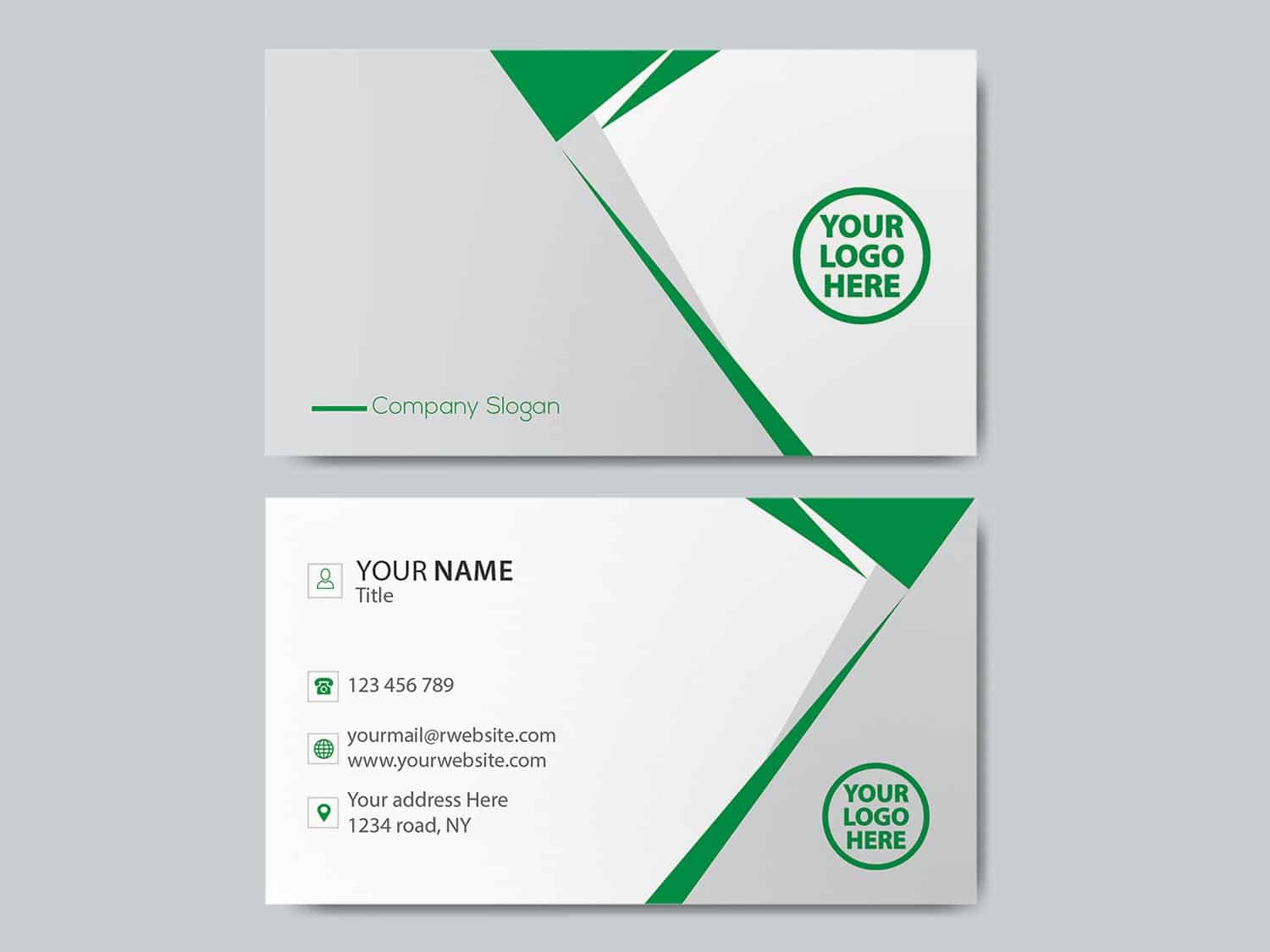 Green Geometric Business Card-min