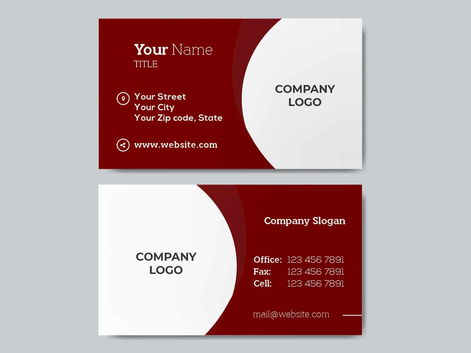 Red Curved Business Card-min