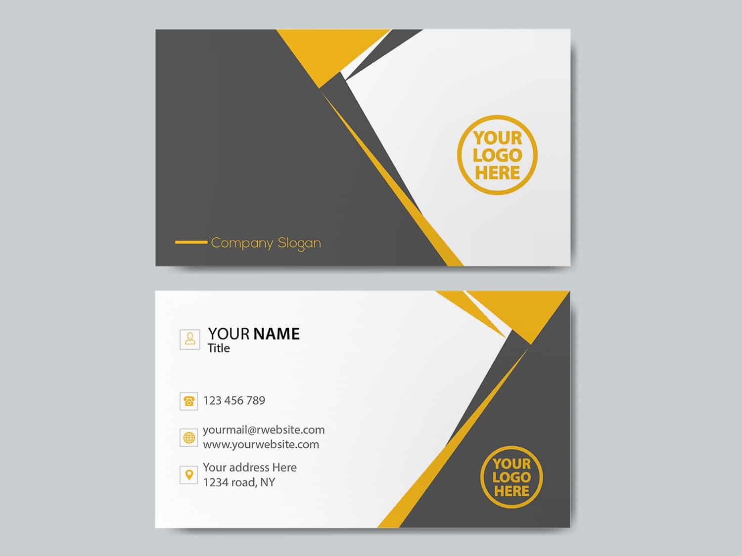 Yellow Geometric Business Card-min