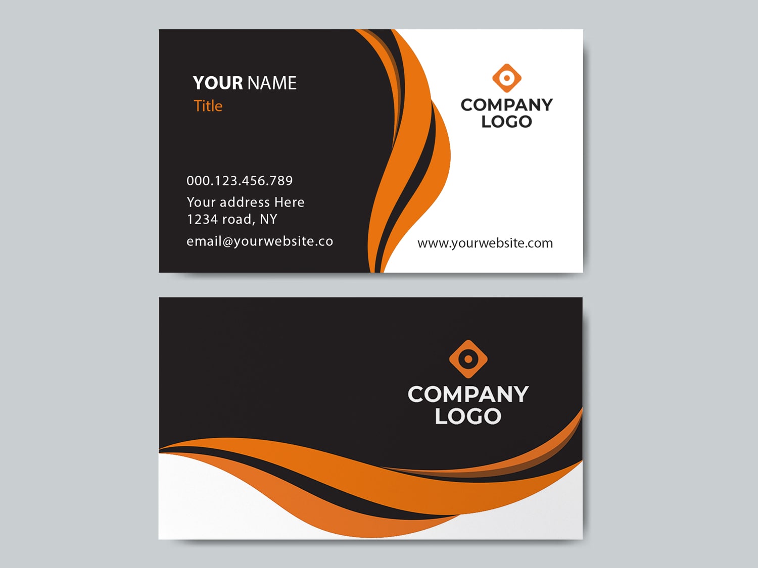 Orange waves business card-min