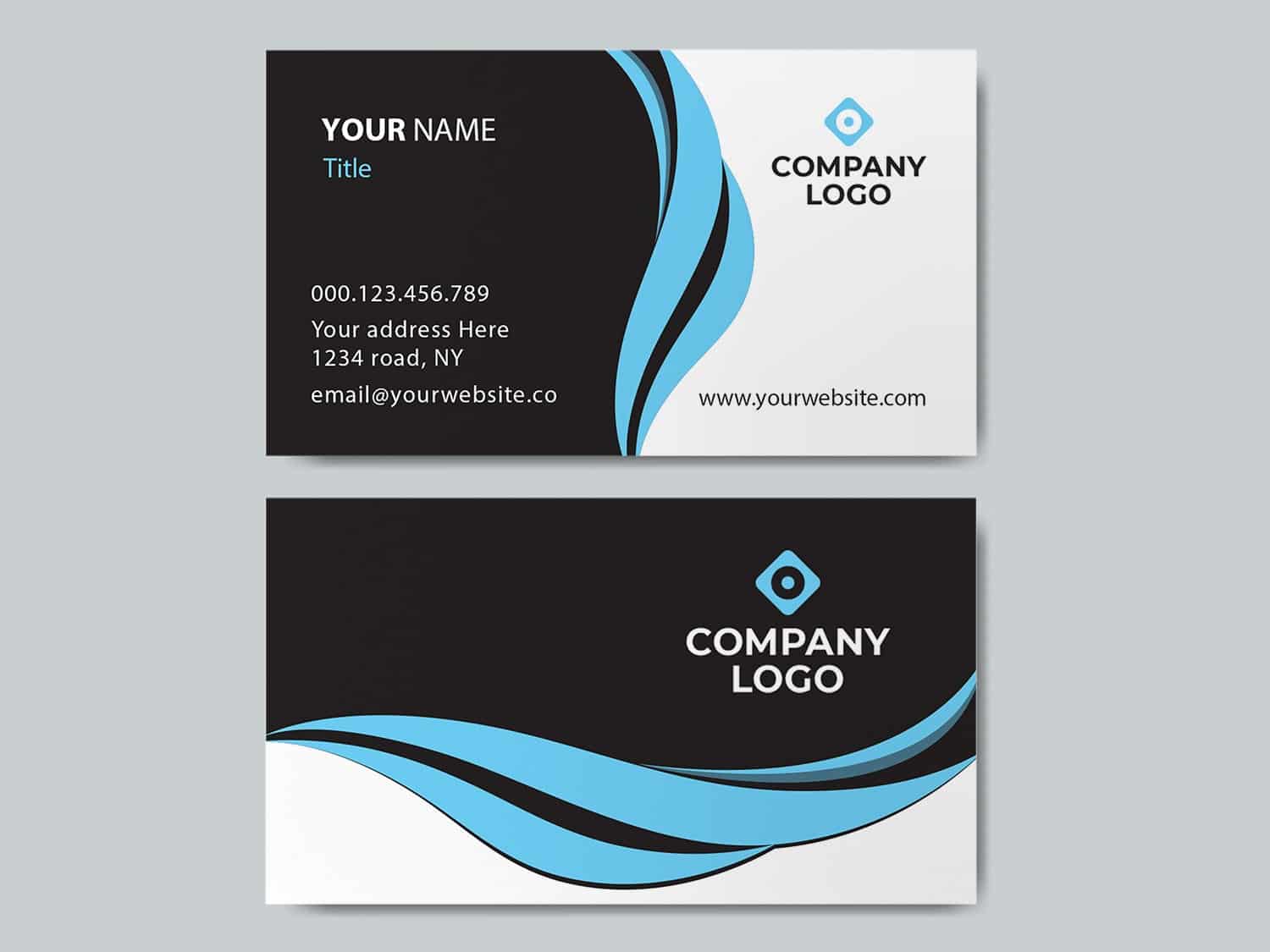 Sky Blue waves business card-min
