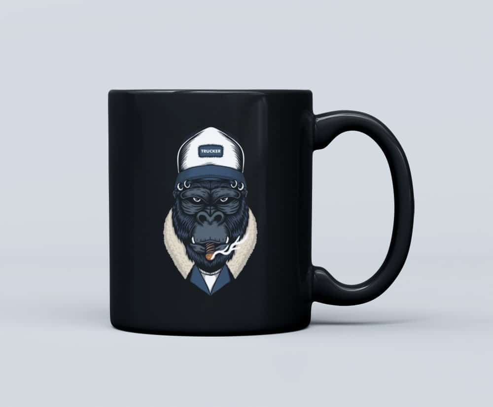 trucker black mug-min
