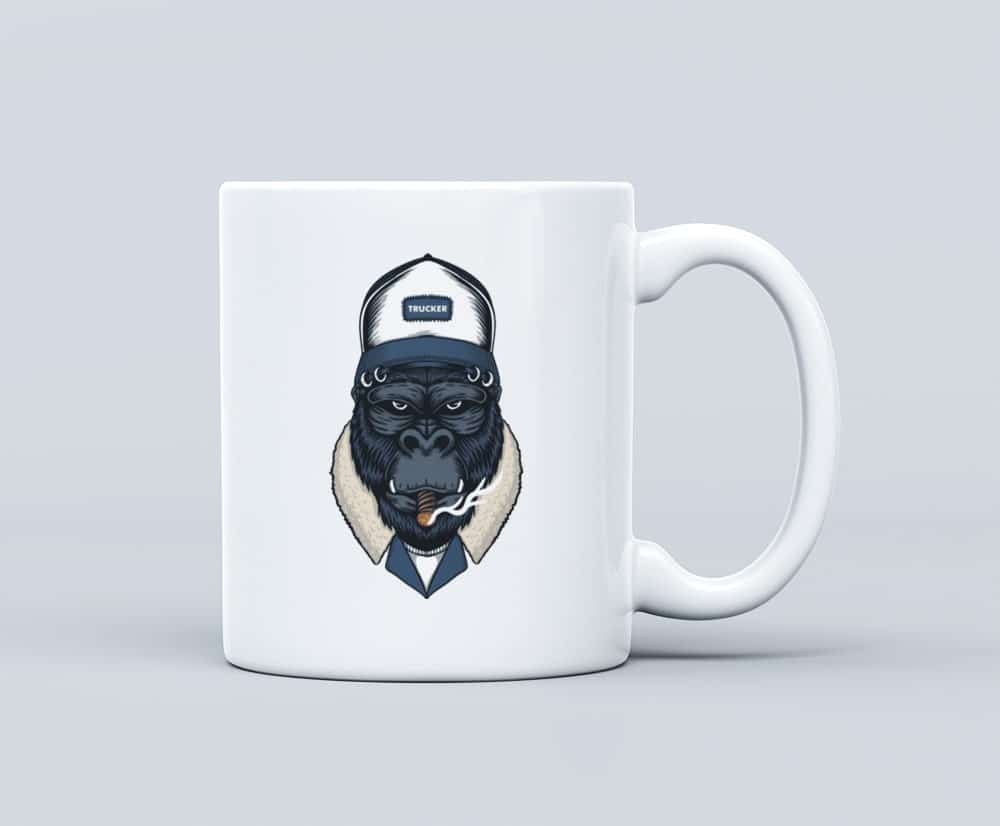 trucker white mug-min