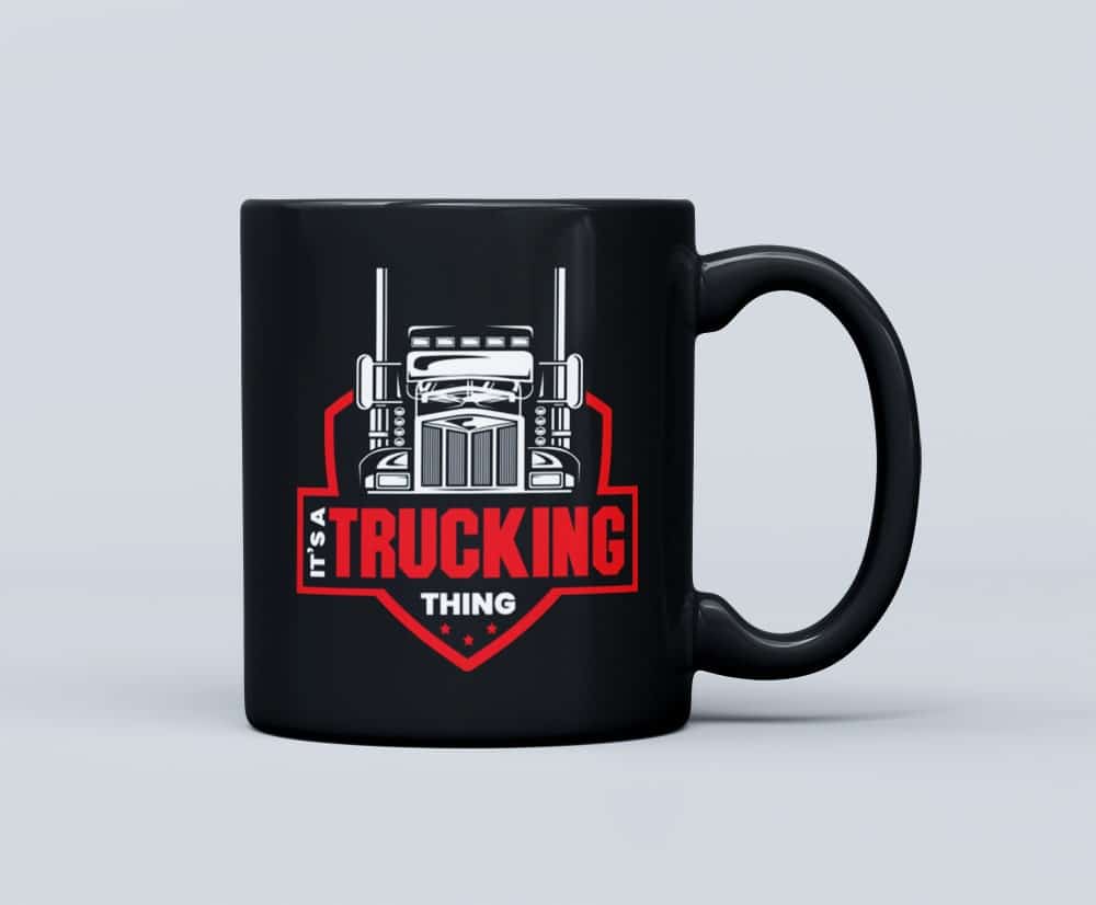 trucking thing black mug-min