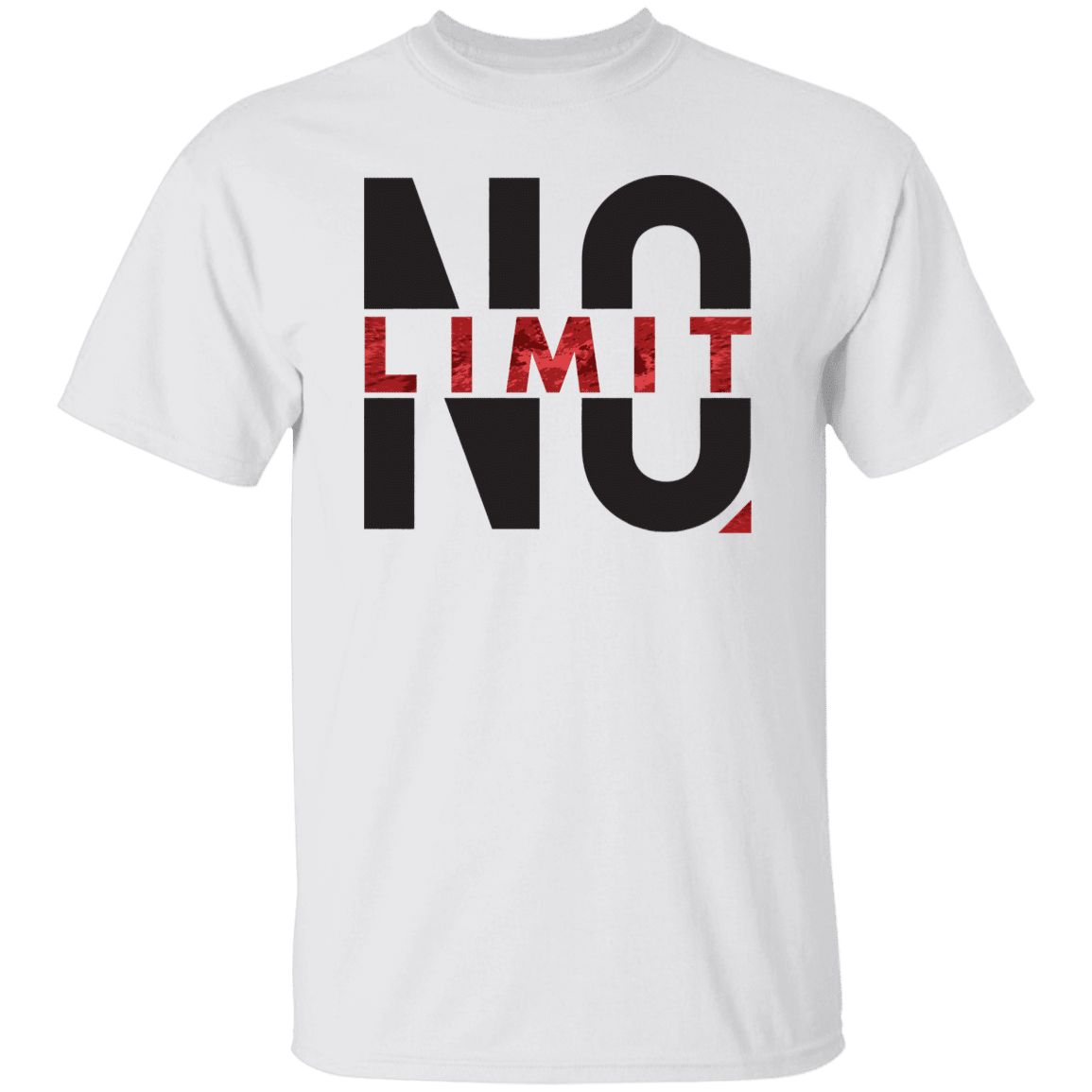 no-limit-unisex-white-t-shirt-office-garner