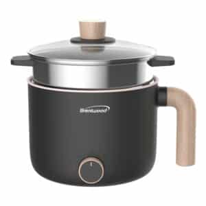 1.6-Qt. Multifunction Electric Ceramic Non-Stick Hot Pot Cooker with Stainless Steel Food Steamer (Black)