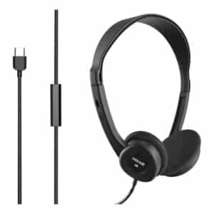 HP-101 On-Ear USB-C(R) Headphones with Microphone, Black