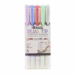 Dual-Tip Creative Markers, 5 Colors