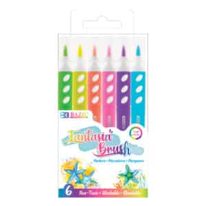 Brush Markers, 6 Fluorescent Colors