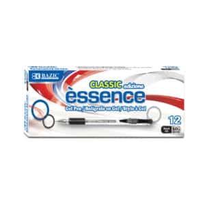 Essence Gel Pen with Cushion Grip, Black, Box of 12