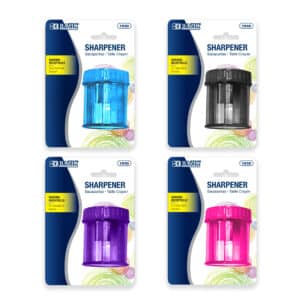 Single Hole Sharpener with Round Receptacle, Assorted Colors, 1 Sharpener