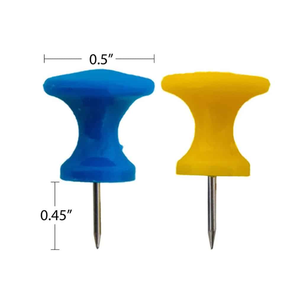 Push Pin One Giant Push Pins, 1.5 in w .434in Pins, Tub of 12 - Office Garner