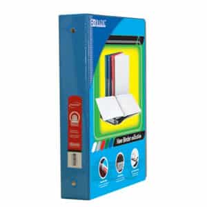3-Ring View Binder with 2 Pockets, 1.5", Cyan