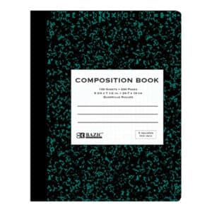 Premium Composition Book, 5-1" Quad-Ruled, Marble, 100 Sheets