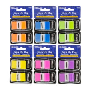 Assorted Neon Color Standard Flags with Dispenser, 30 ct., 2-Pack