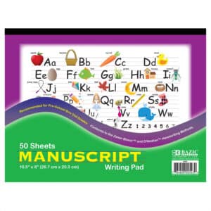 Manuscript Writing Pad, 10.5" x 8", 50 Sheets