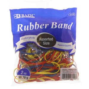 Rubber Bands, 2oz.-56.70g, Assorted Sizes & Colors