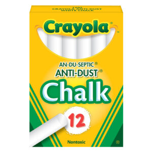 Anti-Dust Chalkboard Chalk, White, 12 Count
