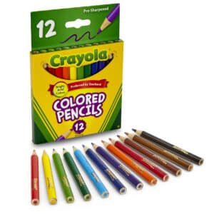 Short Colored Pencils, Pack of 12