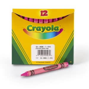 Single Color Bulk Crayons, Regular Size, Carnation Pink, 12 Count