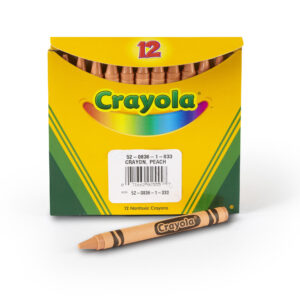 Single Color Bulk Crayons, Regular Size, Peach, 12 Count