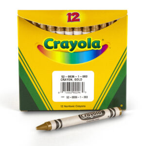 Single Color Bulk Crayons, Regular Size, Gold, 12 Count