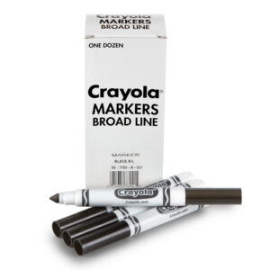 Bulk Markers, Conical Tip, Black, 12 Count