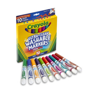 Ultra-Clean Washable Bold, Broad Line, Color Max Markers, 10 Count