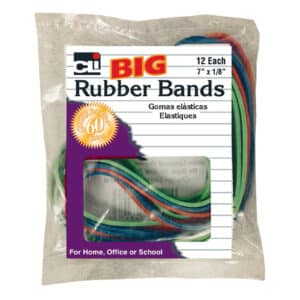 Big Rubber Bands, 7" x 1-8", Pack of 12
