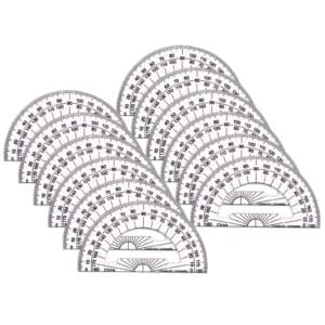 Protractor Plastic, 4-Inch, Pack of 12