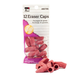 Pencil Eraser Caps, Pink, 12-Pack