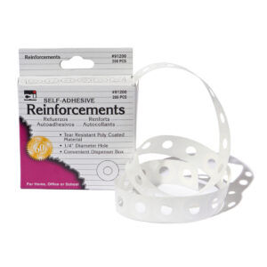 Paper Hole Reinforcements, Self-Adhesive, 1-4 Inch Holes Reinforcements in Dispenser Box, White, 200-Box