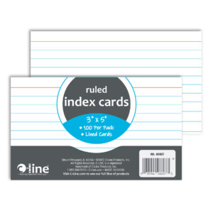 Index Cards, 3" x 5", White, Pack of 100