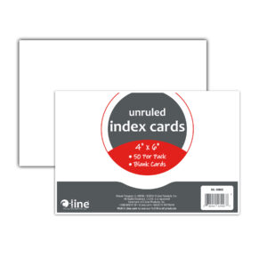 Index Cards, 4" x 6", White, Unruled, Pack of 50