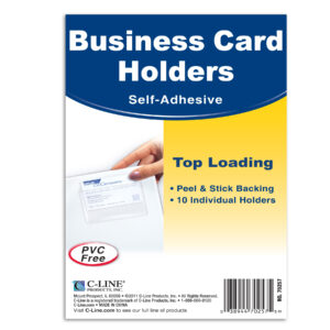 Self-Adhesive Business Card Holder, Top Load, 2 x 3-1-2, Pack of 10