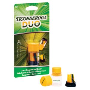 DUO Sharpener-Eraser, Green and Yellow, 1 Count