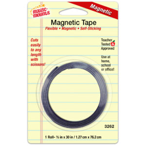 Self-Sticking Magnetic Tape Roll, 1-2" x 30"