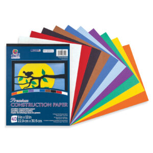 Construction Paper Pad, Heavyweight, 10 Classic Colors, 9" x 12", 40 Sheets