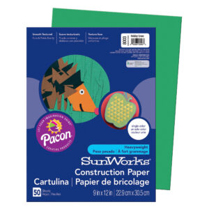 Construction Paper, Medium Weight, Holiday Green, 9" x 12", 50 Sheets