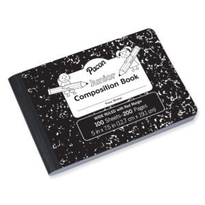 Junior Composition Book, Black Marble, 3-8" Ruled 5" x 7-1-2", 100 Sheets