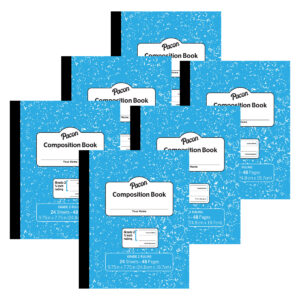 Composition Book, Grade 2, Blue Marble, 3-4" x 3-8" x 3-8" Ruled, 9-3-4" x 7-3-4", 24 Sheets, Pack of 6