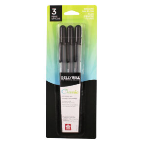 Gelly Roll Classic Gel Ink Pens, 08 Medium, Black, Pack of 3