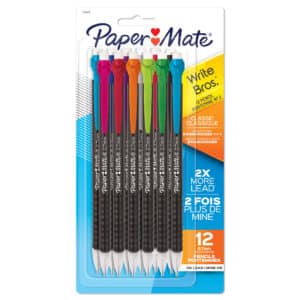 Write Bros Mechanical Pencil, 0.7mm, Assorted, Pack of 12