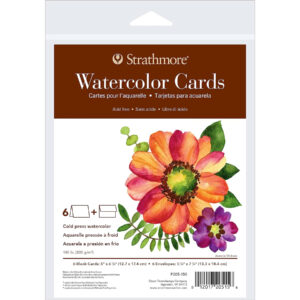 400 Series Watercolor Cards & Envelopes, Full Size, 5x6.875 inch, 6 Pack