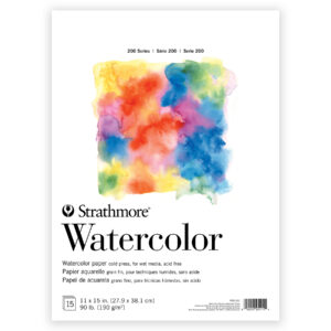200 Series Watercolor Paper Pad, Tape Binding, 15 Sheet, 11x15 inch, 1 Count