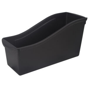 Large Book Bin, 7"H x 14.3"D x 5.3"W, Black, 1 Count