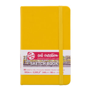 Sketchbook, 80 Sheets, 90lbs, Golden Yellow Cover, 3.5" x 5.5"