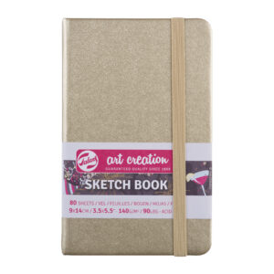 Sketchbook, 80 Sheets, 90lbs, White Gold Cover, 3.5" x 5.5"