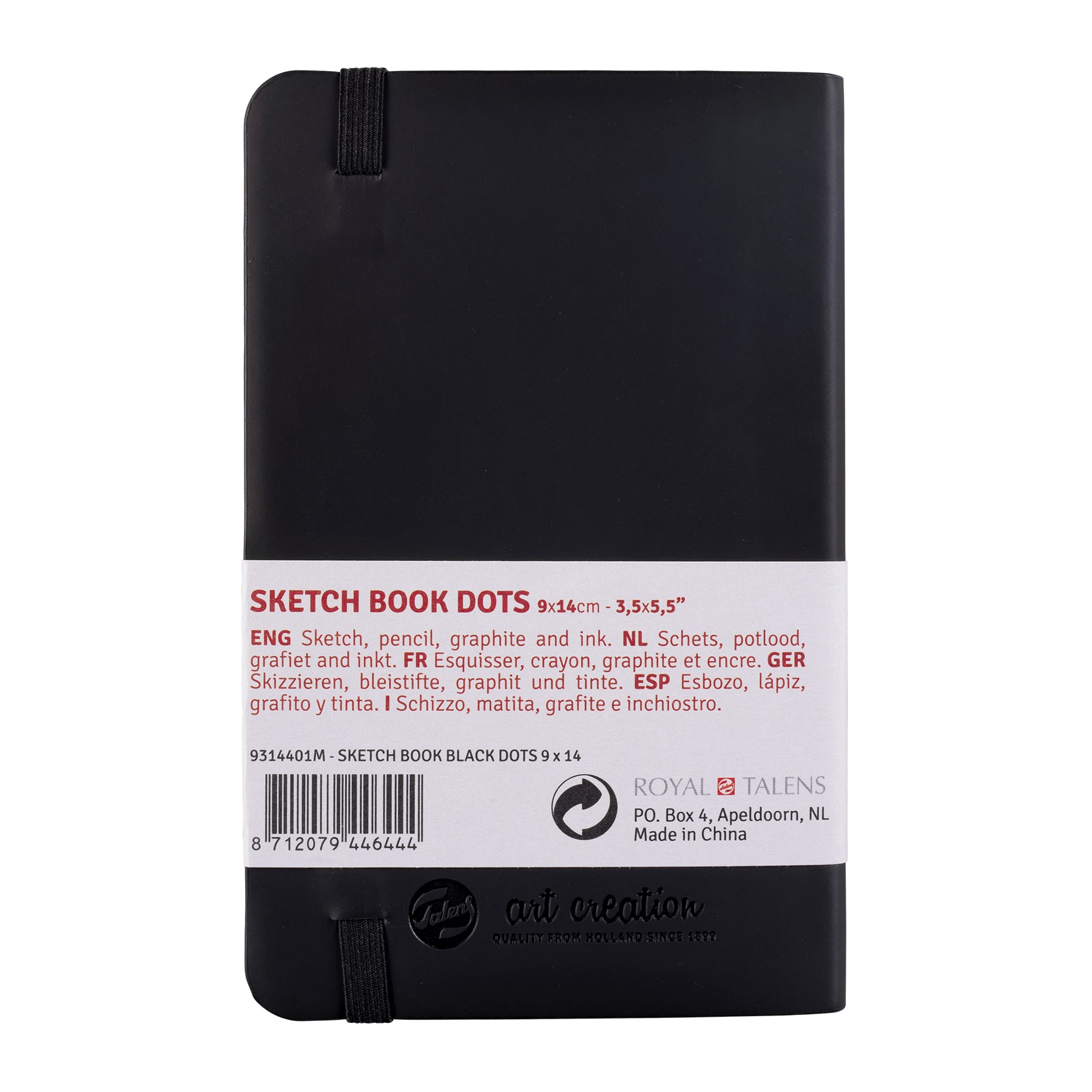 Talens Art Creation Dot Book Black 9x14 80g