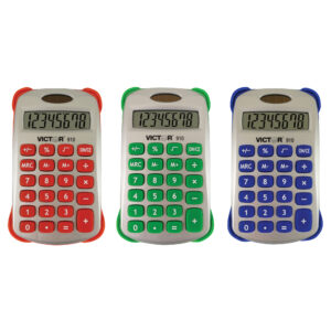 8 Digit Handheld Calculator with Cover in Bright Colors